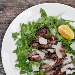 Steak Salad with Arugula, Parmesan and Balsamic Shallot Glaze