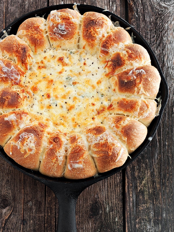 Warm Skillet Bread and Artichoke Spinach Dip