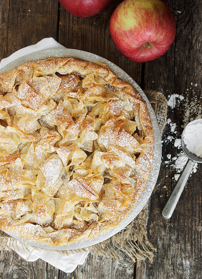 Frilly Phyllo Apple Tart