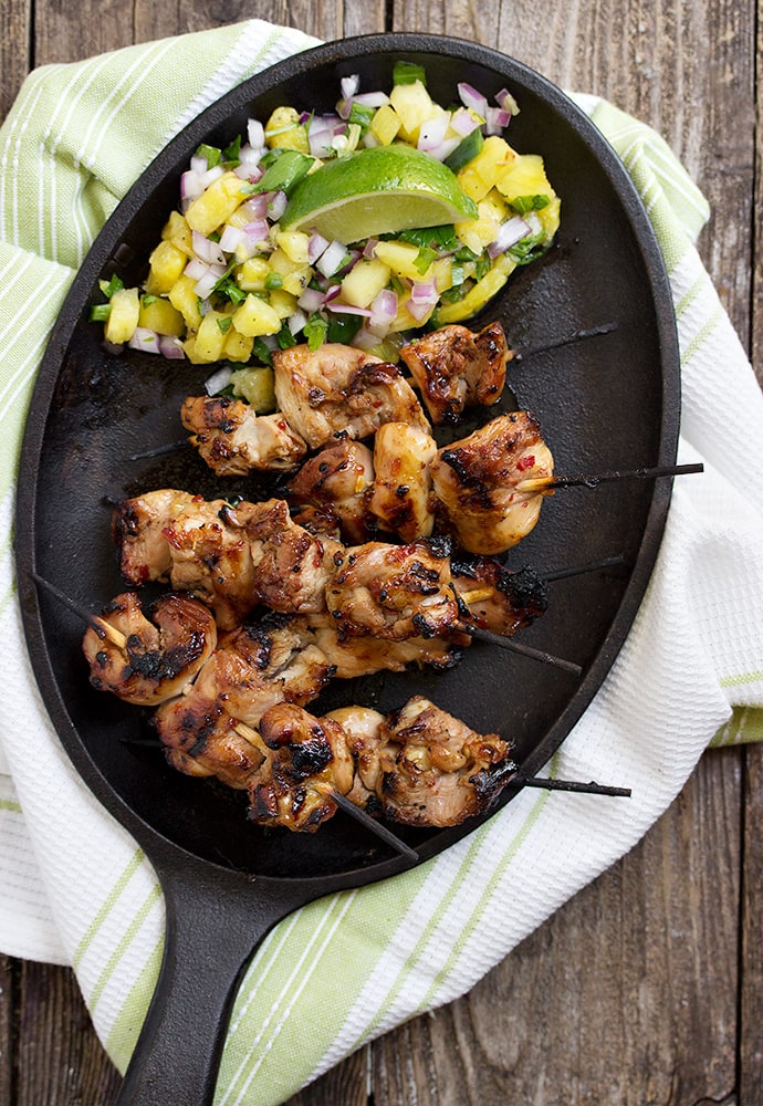 Spicy Chicken Skewers with Pineapple