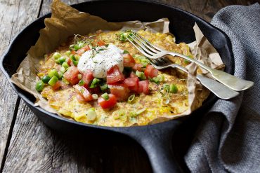 Corn Fritter Pancake with Fresh Salsa and Sour Cream