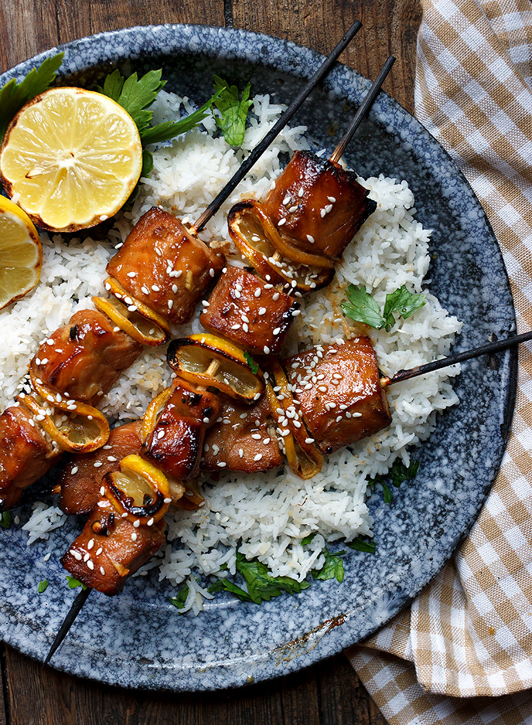 Grilled Sesame Soy Salmon Skewers Seasons and Suppers