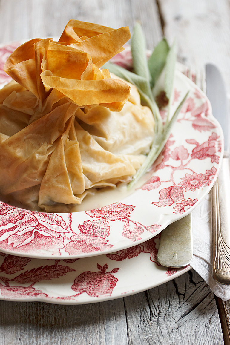 Turkey and Stuffing Phyllo Parcels