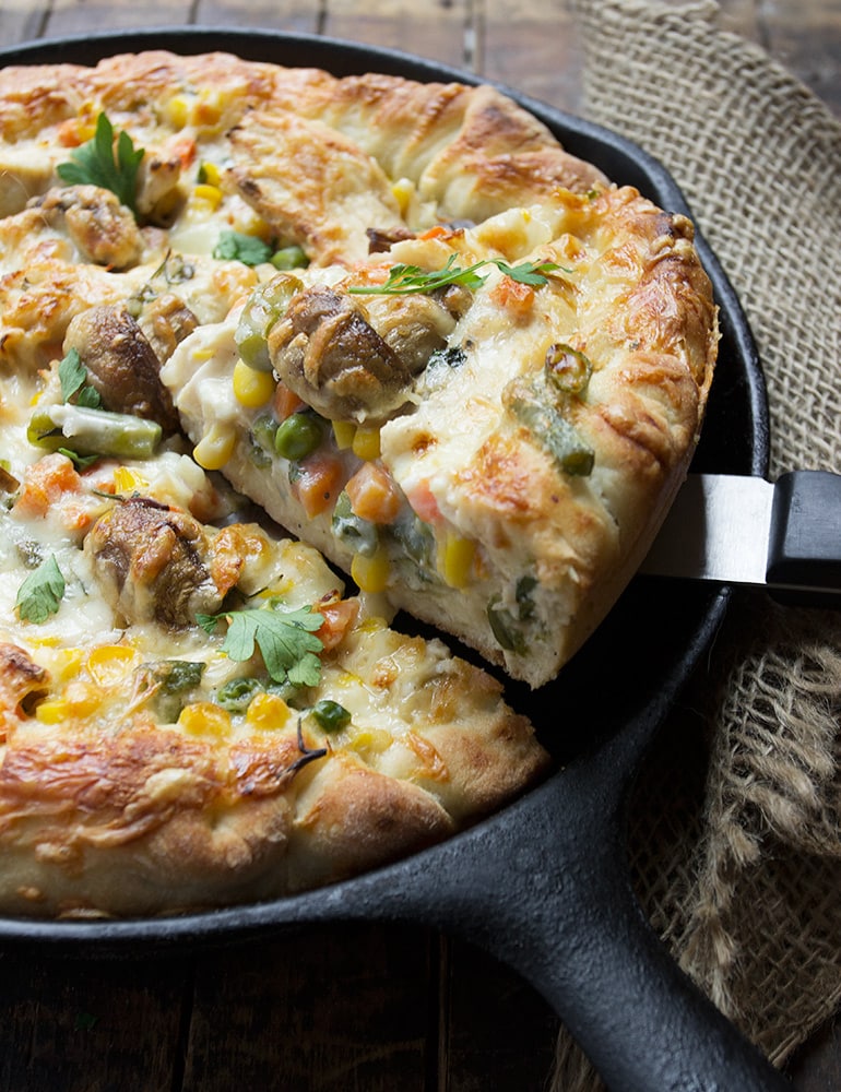 Skillet Turkey Pot Pie Pizza Seasons and Suppers