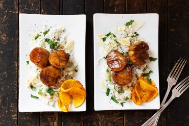 Orange Soy Scallops with Coconut Rice