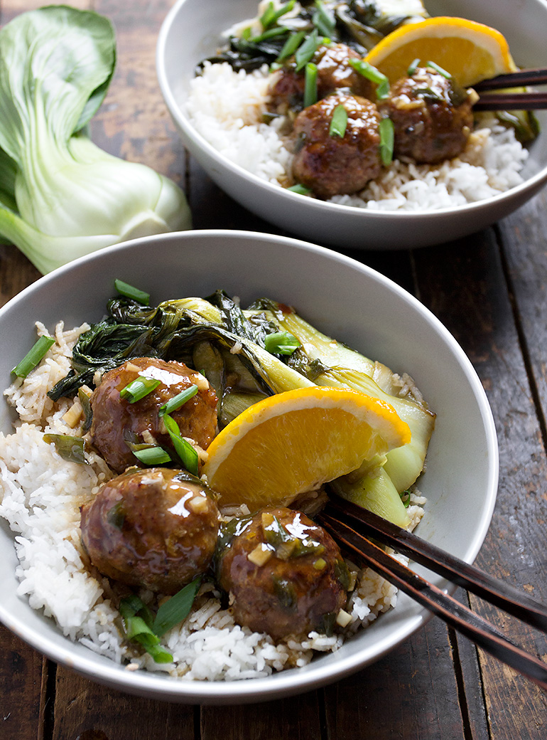 Hoisin Orange Chicken Meatball Bowl Seasons and Suppers
