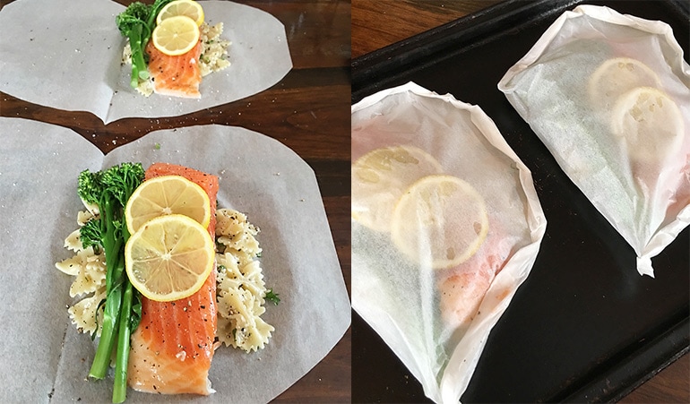 Rainbow Trout and Pasta in Parchment