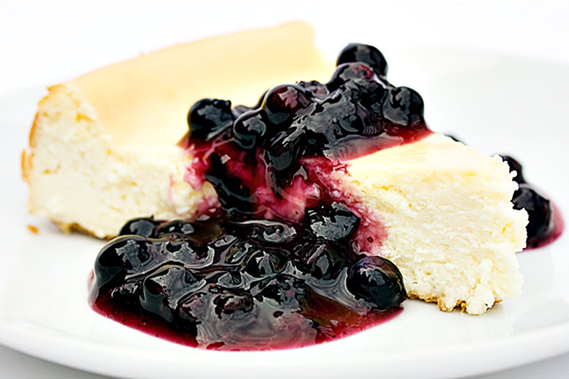 Classic Cheesecake with Wild Blueberry Sauce