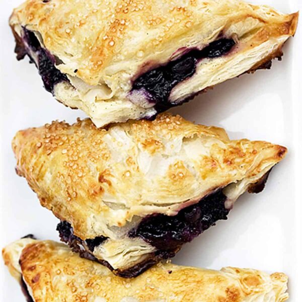 easy blueberry turnovers on parchment