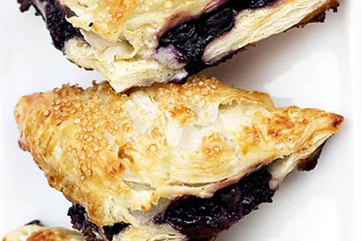 easy blueberry turnovers on parchment