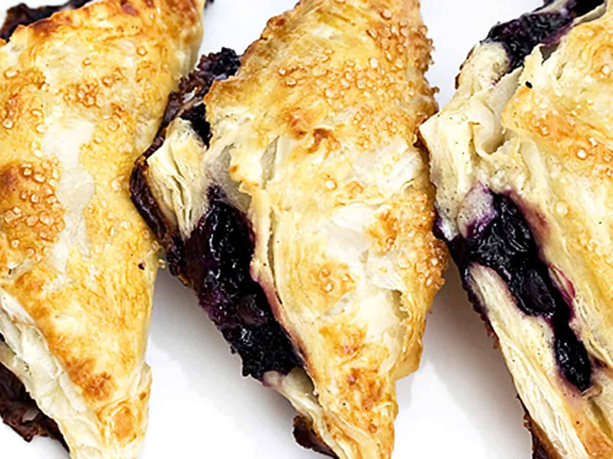 easy blueberry turnovers on parchment