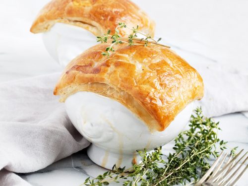 Individual Chicken Pot Pie With Puff Pastry Crust