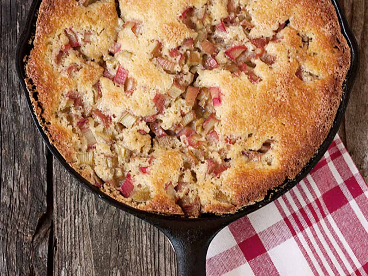 Skillet Rhubarb Cobbler - Seasons and Suppers