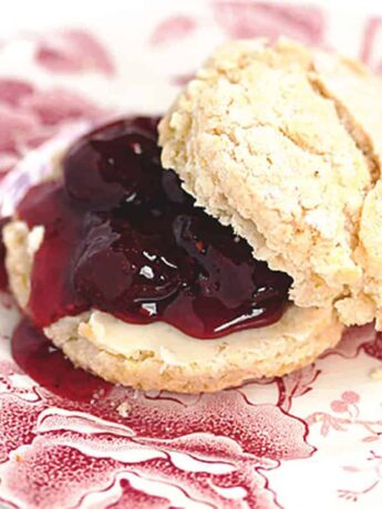 strawberry balsamic black pepper jam on scone