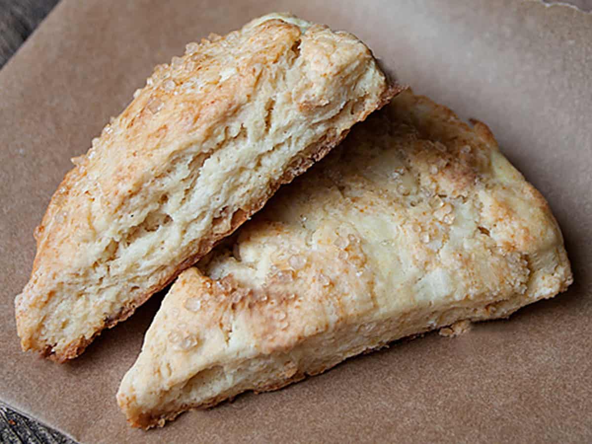 dried apple scones on parchment paper