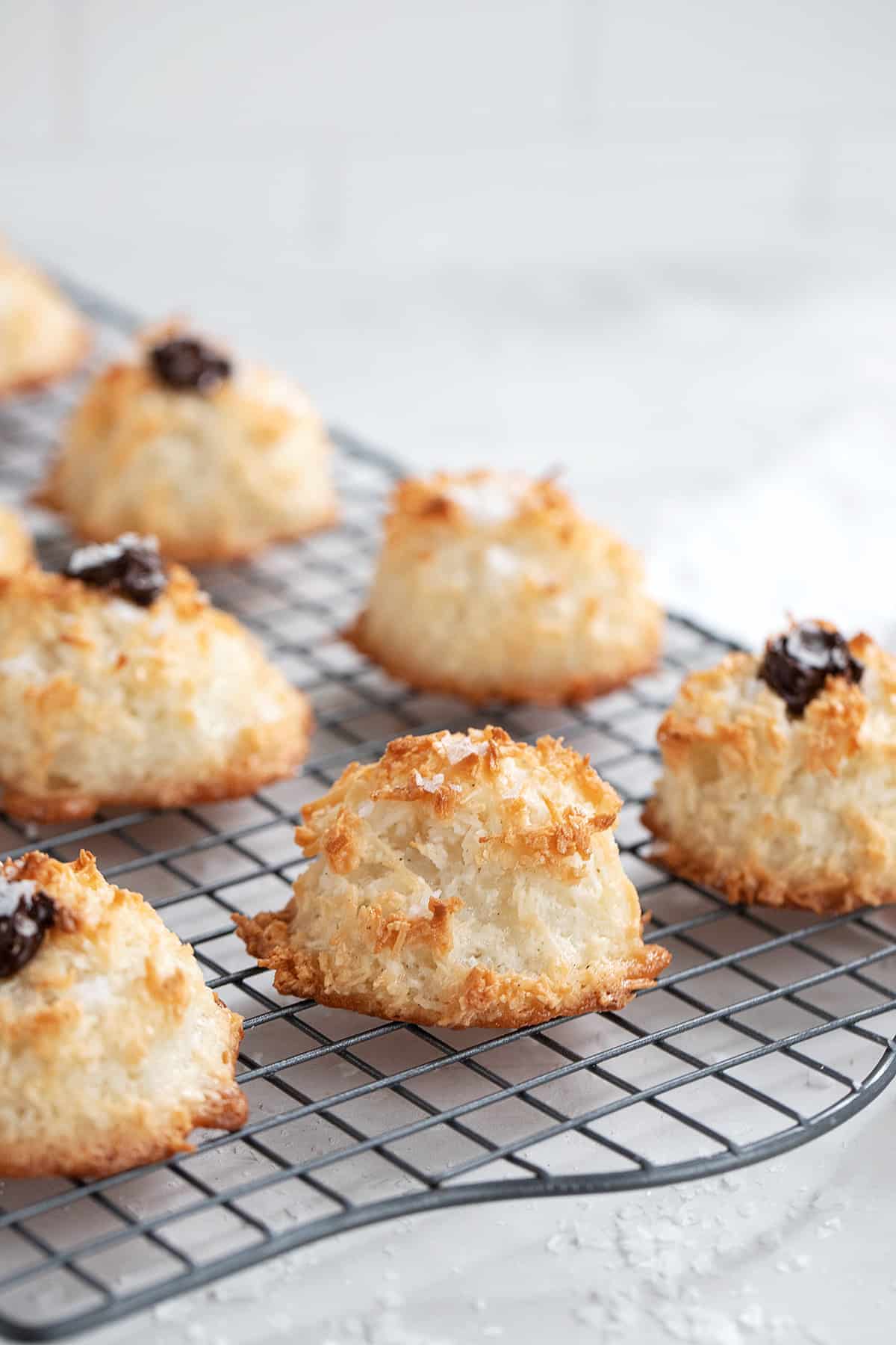 coconut macaroons on cooling rack