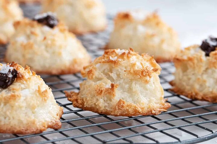 coconut macaroons on cooling rack