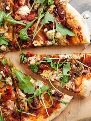 roasted vegetable pizza with goat cheese