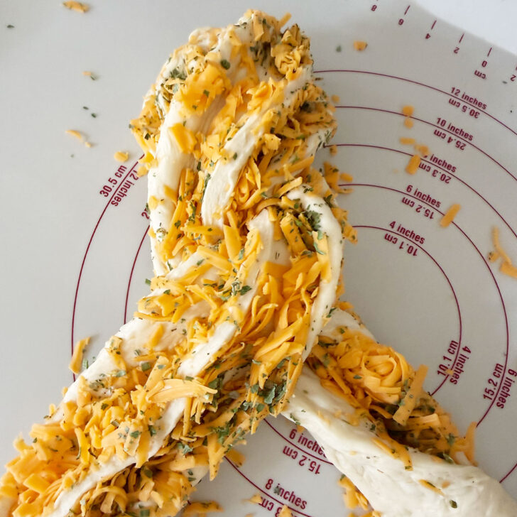 Continuing to twist the dough together.