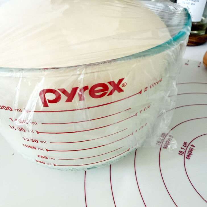 Cheese bread dough after rising.