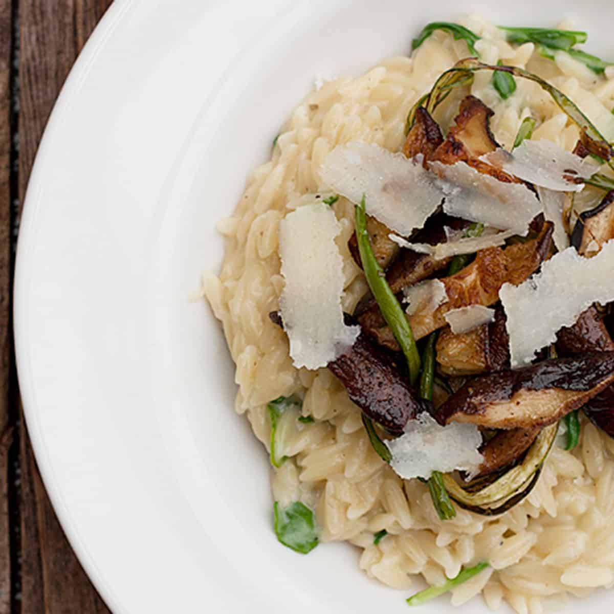 Orzo with Garlic Scapes and Shiitake Mushrooms Seasons and Suppers