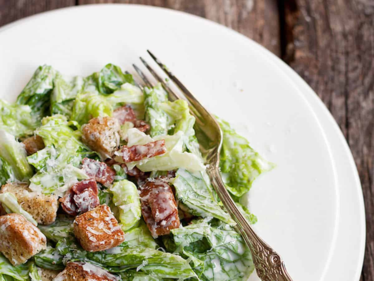 caesar salad with my best homemade caesar salad dressing