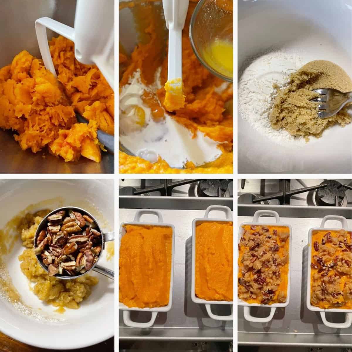 photo collage of steps to make butternut squash casserole 2