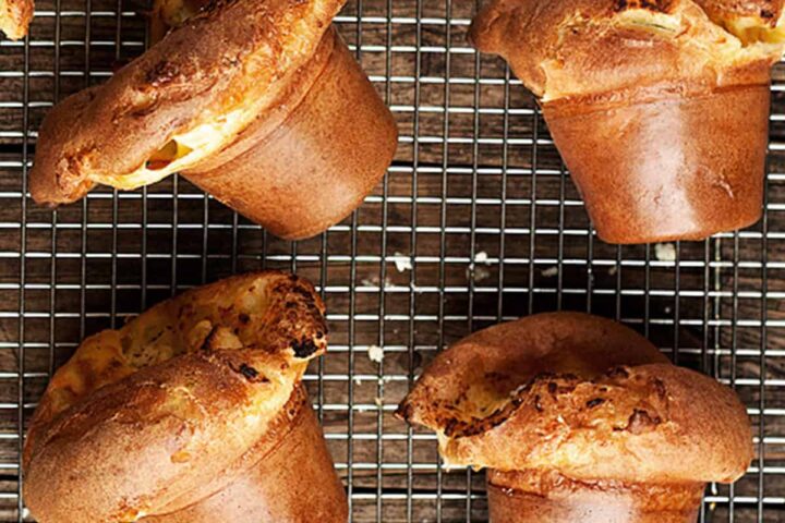 goat cheese popovers on cooling rack