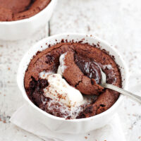 hot chocolate pudding cake with ice cream