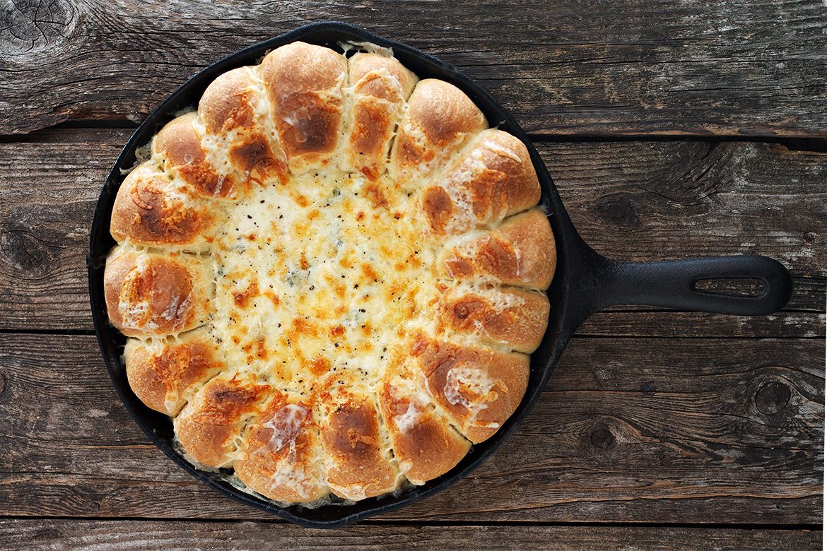 Warm Skillet Bread with Artichoke Spinach Dip Seasons and Suppers