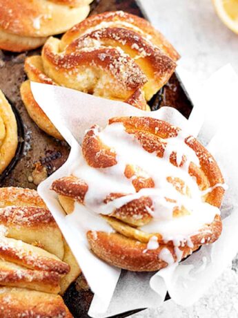 lemon pull apart rolls in muffin tin