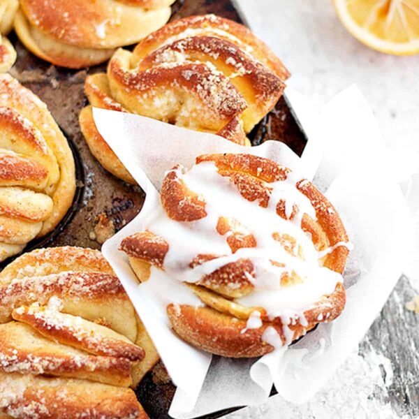 lemon pull apart rolls in muffin tin