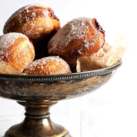 authentic Polish paczki on silver stand