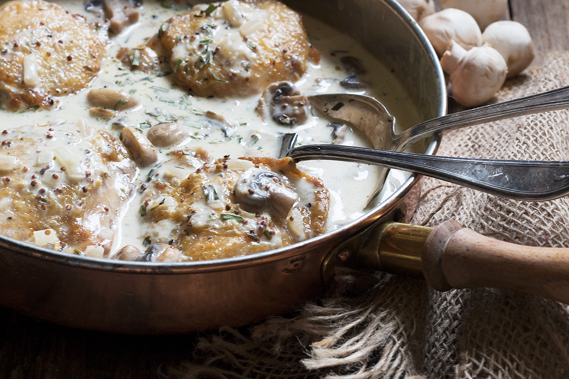 Chicken Thighs With Creamy Mushroom Tarragon Sauce