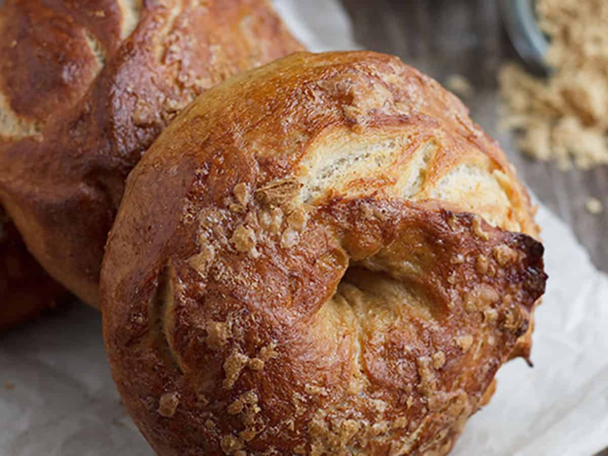 French toast bagels on parchment