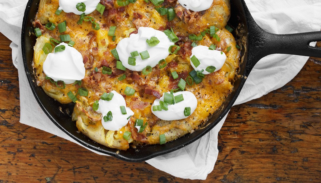 Loaded Smashed Potato Skillet Seasons and Suppers