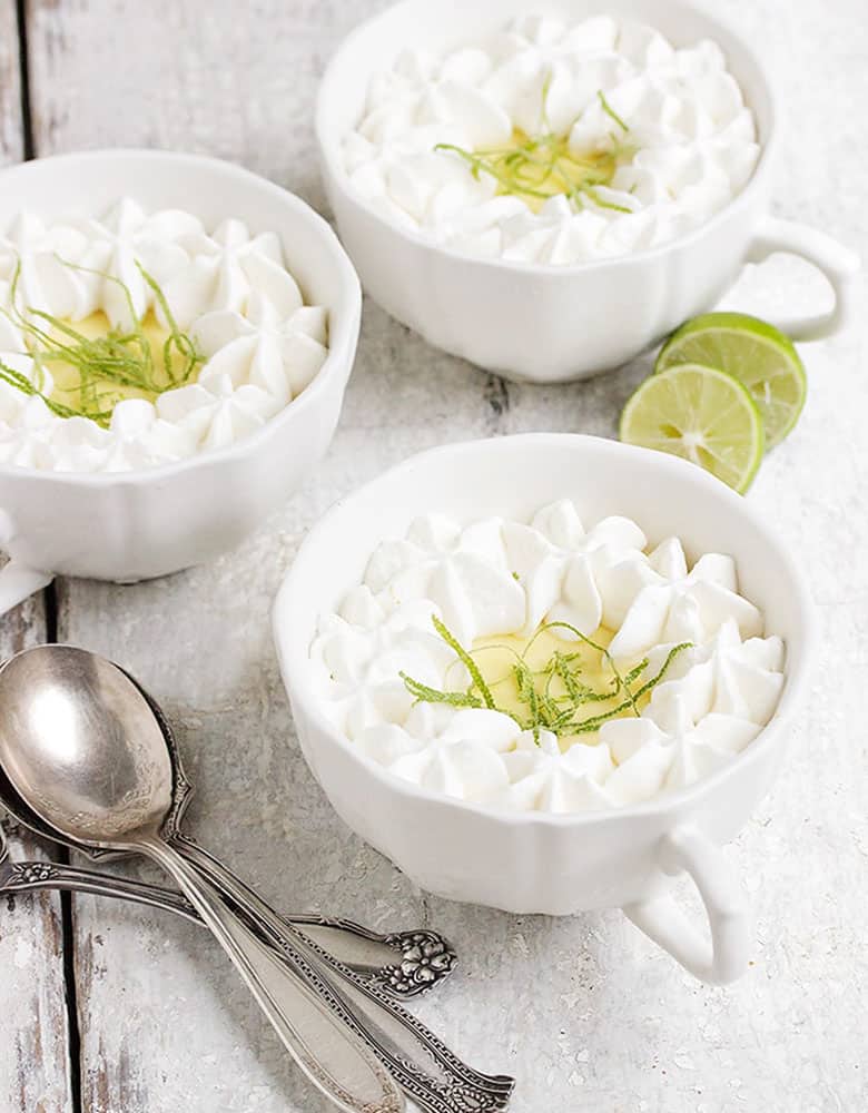 frozen key lime pie in individual cups