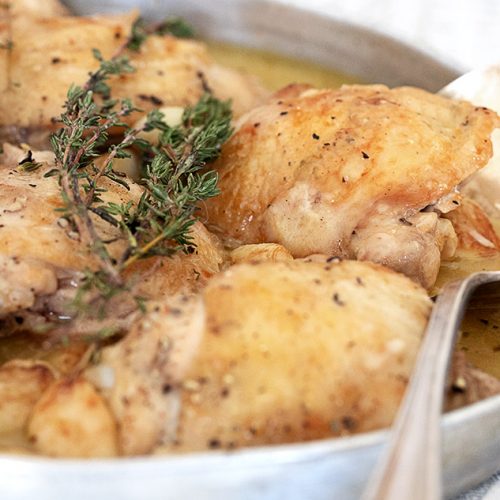 Rustic Chicken With Garlic Gravy Seasons And Suppers