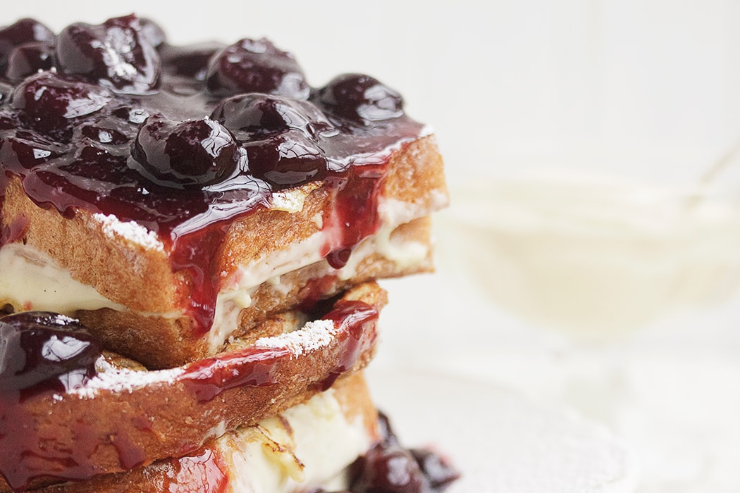 Cherry French Toast with Vanilla Cream Seasons and Suppers