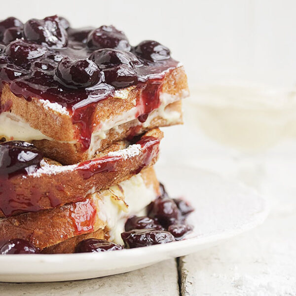 cherry French toast stacked