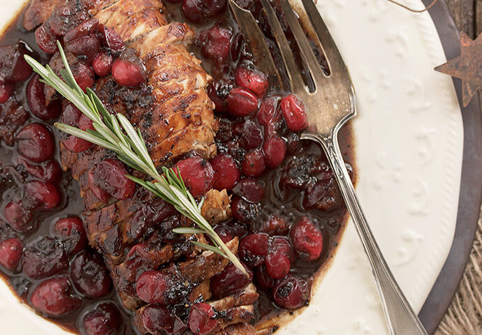 Pork Tenderloin with Maple Balsamic and Cranberry Sauce