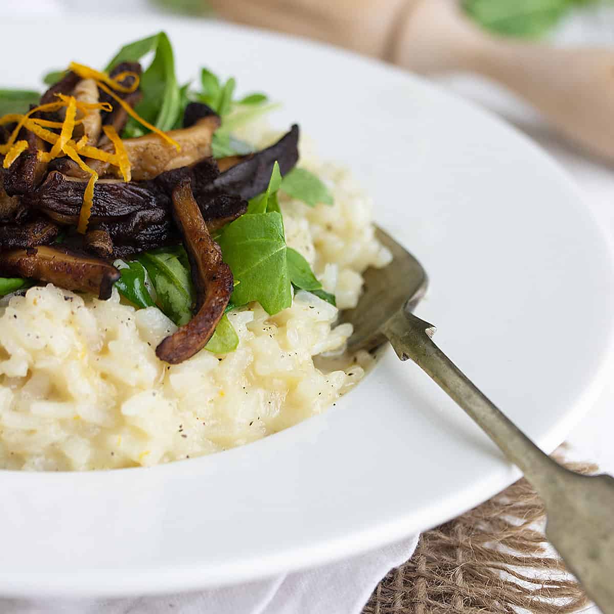 Lemon Risotto with Shiitake Mushrooms