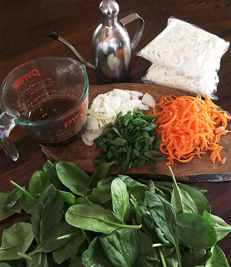 15-Minute Spicy Udon Ingredients