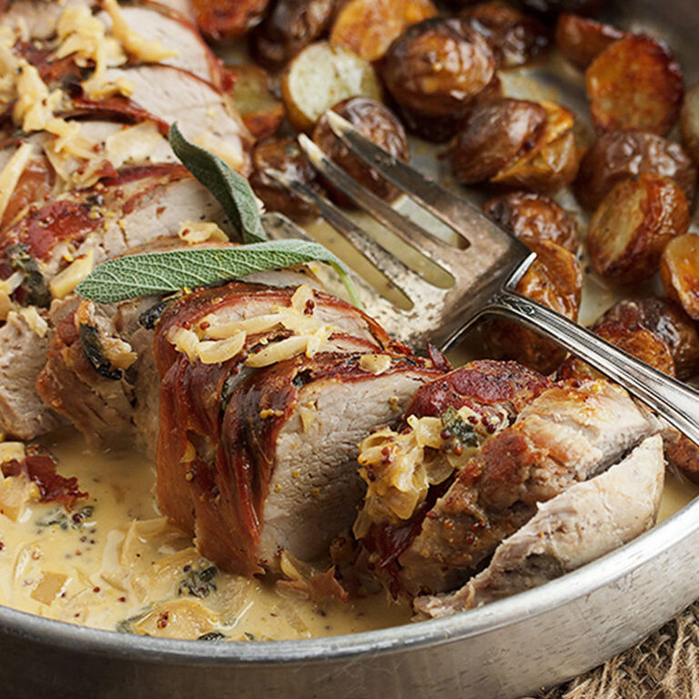 Prosciutto Wrapped Pork Tenderloin and Potatoes Seasons and Suppers