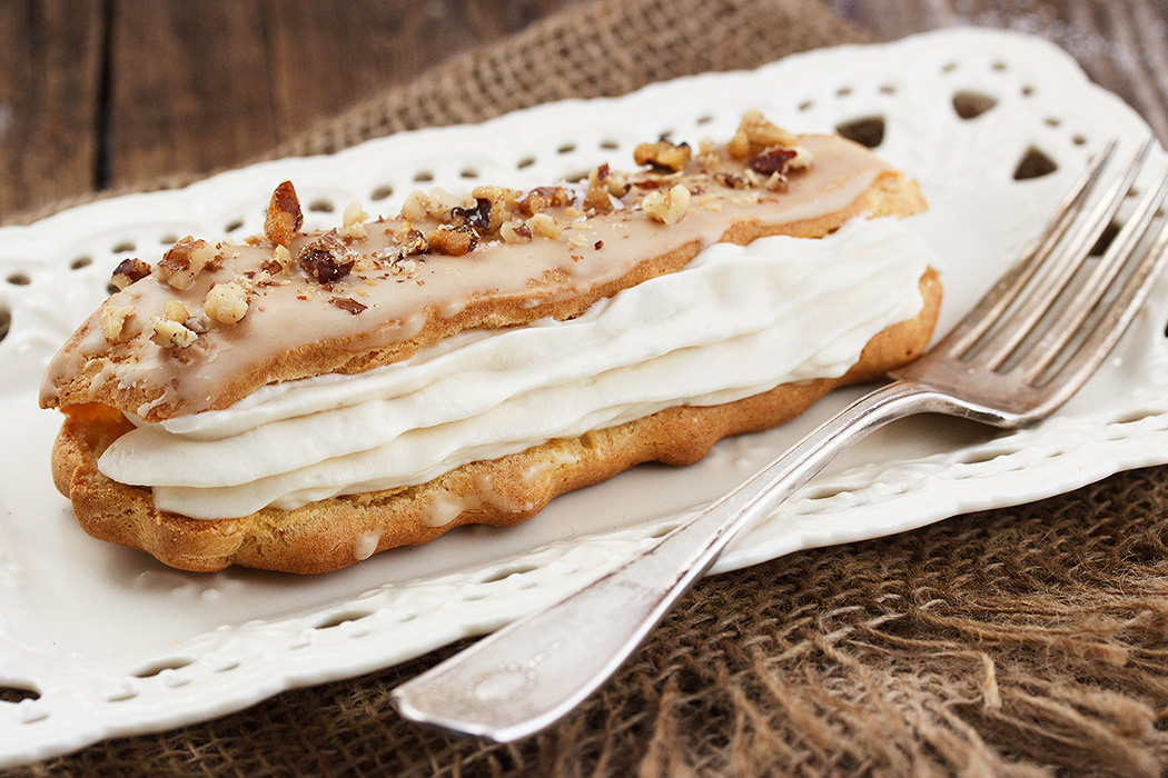 Maple Mascarpone Eclairs