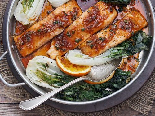 Spicy Orange Salmon With Bok Choy Seasons And Suppers
