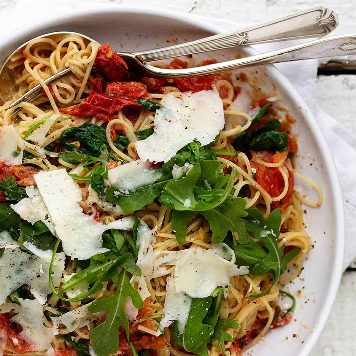Blistered Tomato Pasta with Mascarpone