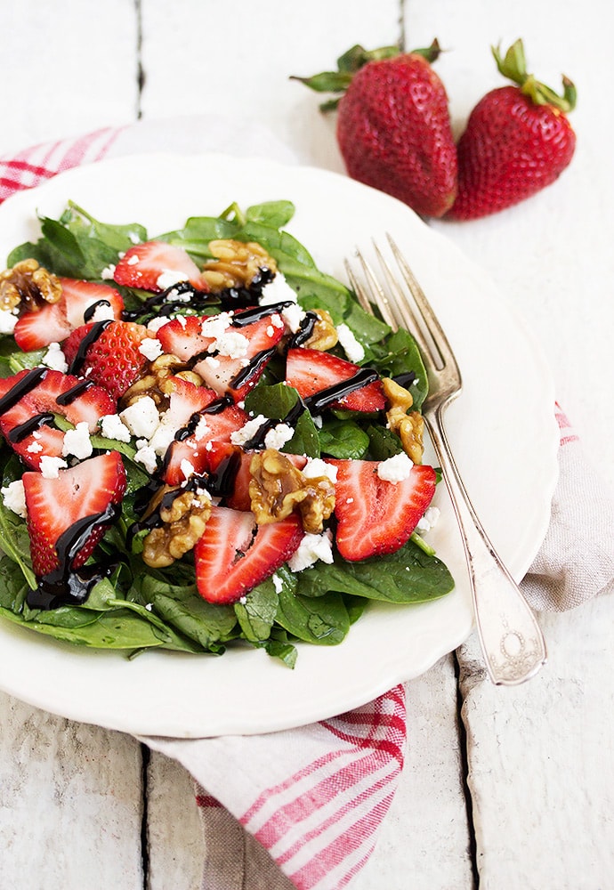 Spinach Strawberry and Goat Cheese Salad Seasons and Suppers