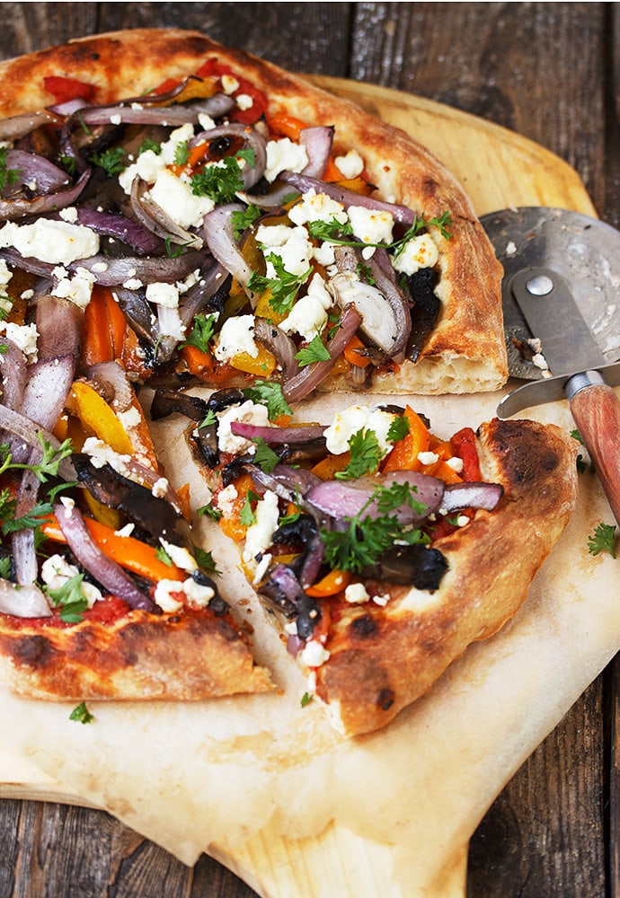 Grilled Vegetable and Goat Cheese Pizza
