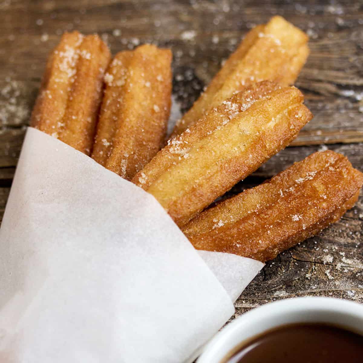 Easy Homemade Churros with Chocolate Sauce - Just a Taste